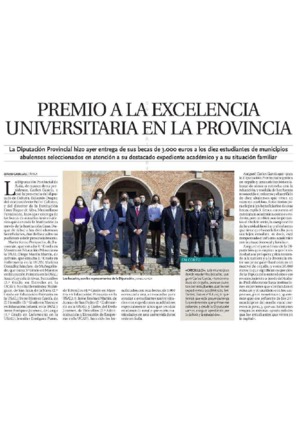 Premio a la excelencia universitaria en la provincia