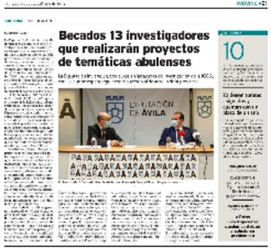 Becados 13 investigadores que realizarán proyectos de temáticas abulenses