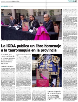 La IGDA publica un libro homenaje a la tauromaquia en la provincia