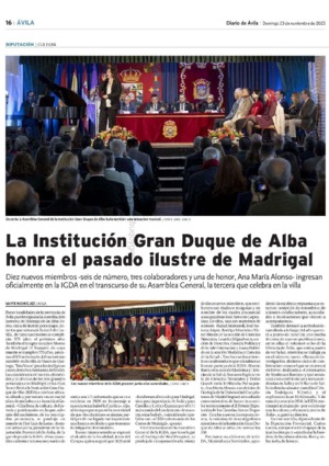 La Institución Gran Duque de Alba honra el pasado ilustre de Madrigal