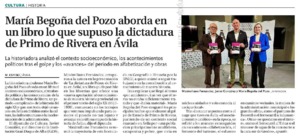 María Begoña del Pozo aborda en un libro lo que supuso la dictadura de Primo de Rivera en Ávila