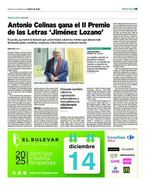 Antonio Colinas gana el II Premio de las Letras ‘Jiménez Lozano’