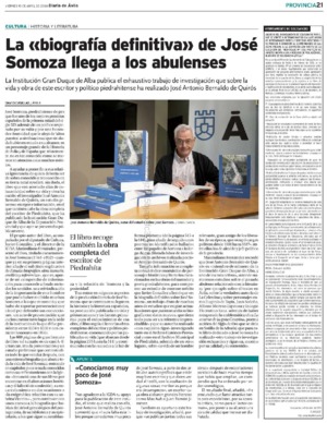 La &laquo;biograf&iacute;a definitiva&raquo; de Jos&eacute; Somoza llega a los abulenses